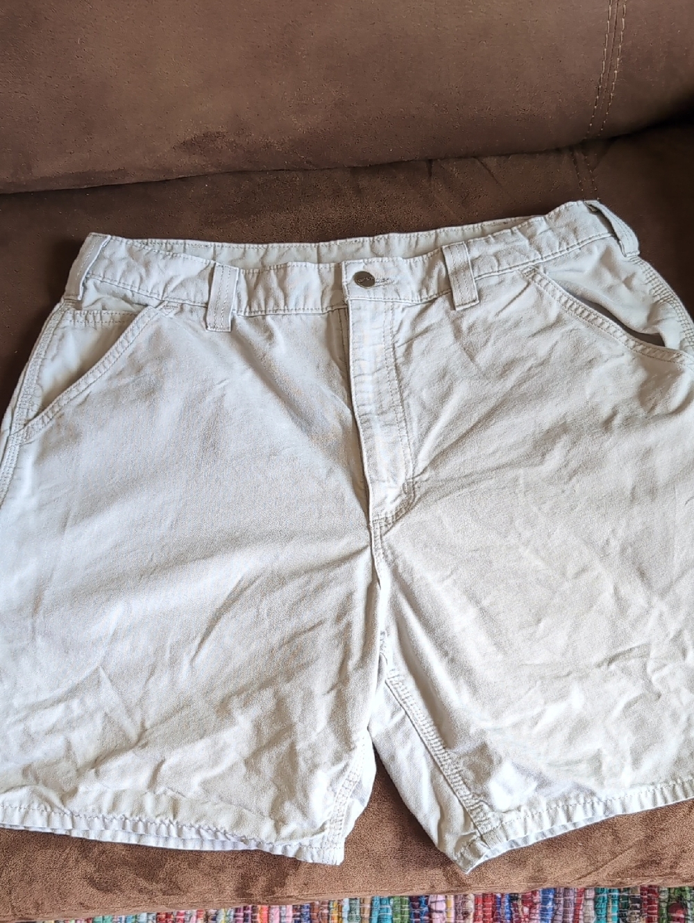 Carhartt Men's Flat Front Shorts in Light Khaki Size 36